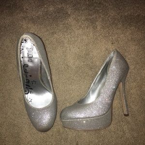 BRASH Silver High Heel Pumps